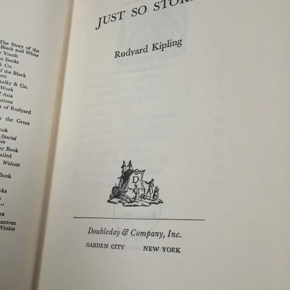 Just So Stories by Rudyard Kipling HC DJ Illustrated Doubleday Vintage‎ 1948